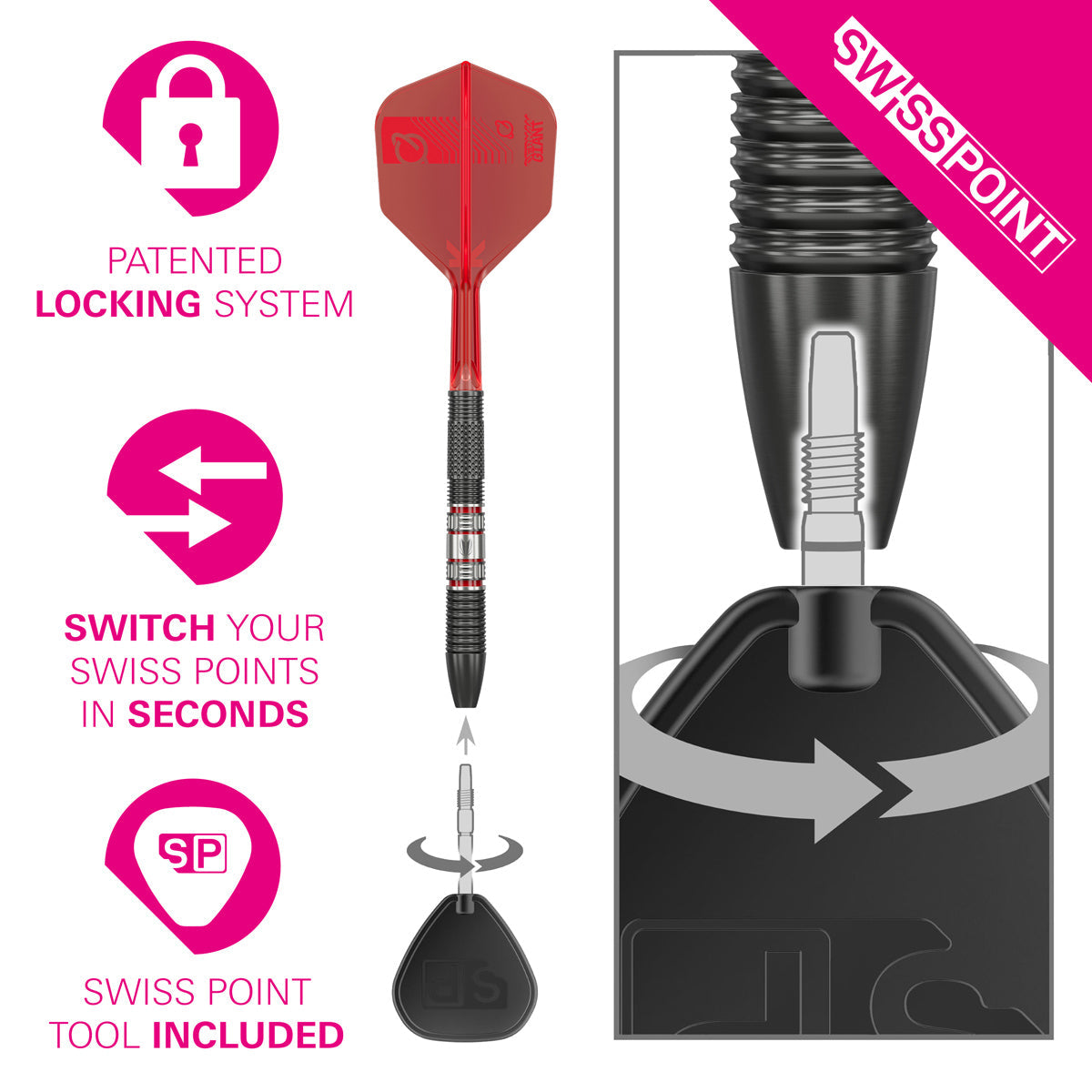 Gabriel Clemens 95K 95% Tungsten SP Steel Tip Darts by Target - view 5