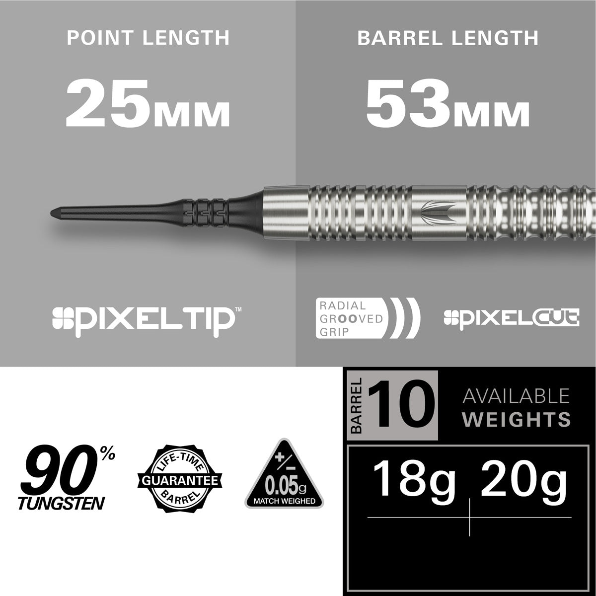 Target Hydro 12 90% Tungsten Soft Tip Darts - view 3