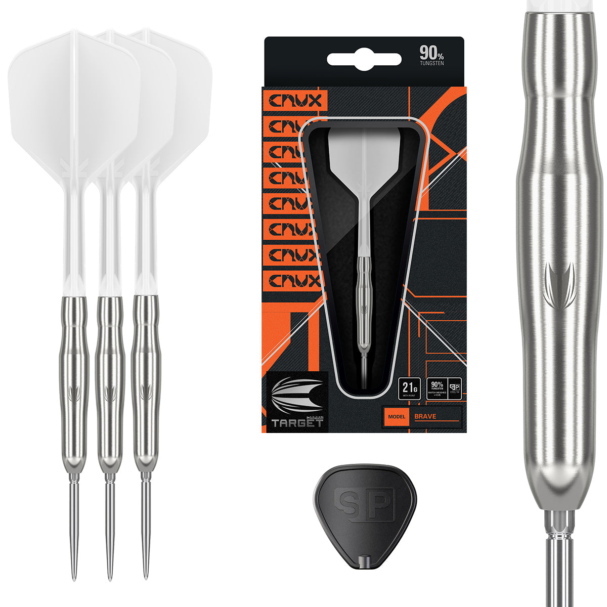 Crux JPN Brave 90% Tungsten SP Steel Tip Darts by Target Japan