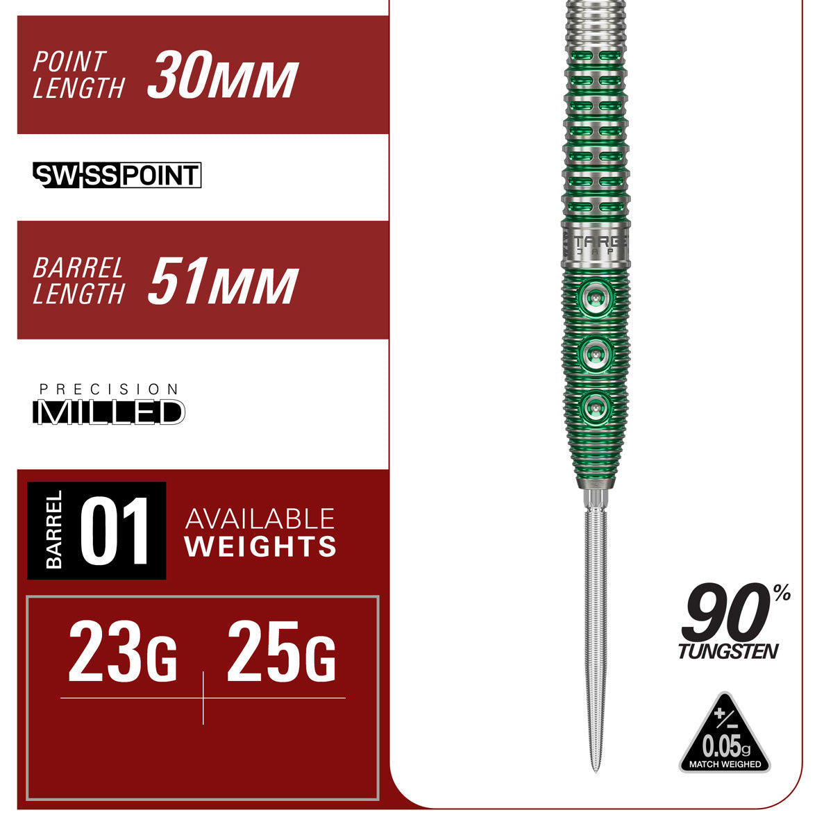 Target Japan Motomu Sakai Xeno G1 90% Tungsten Swiss Point Steel Tip Darts - view 5