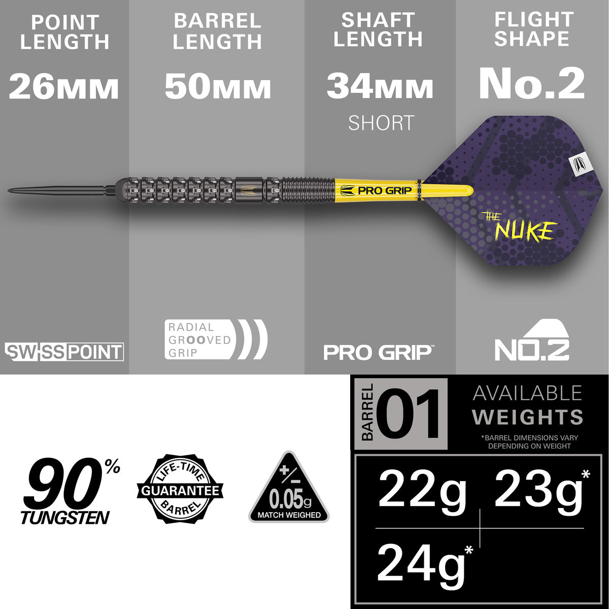Luke Littler 90% Tungsten Swiss Point Steel Tip Darts by Target - view 3