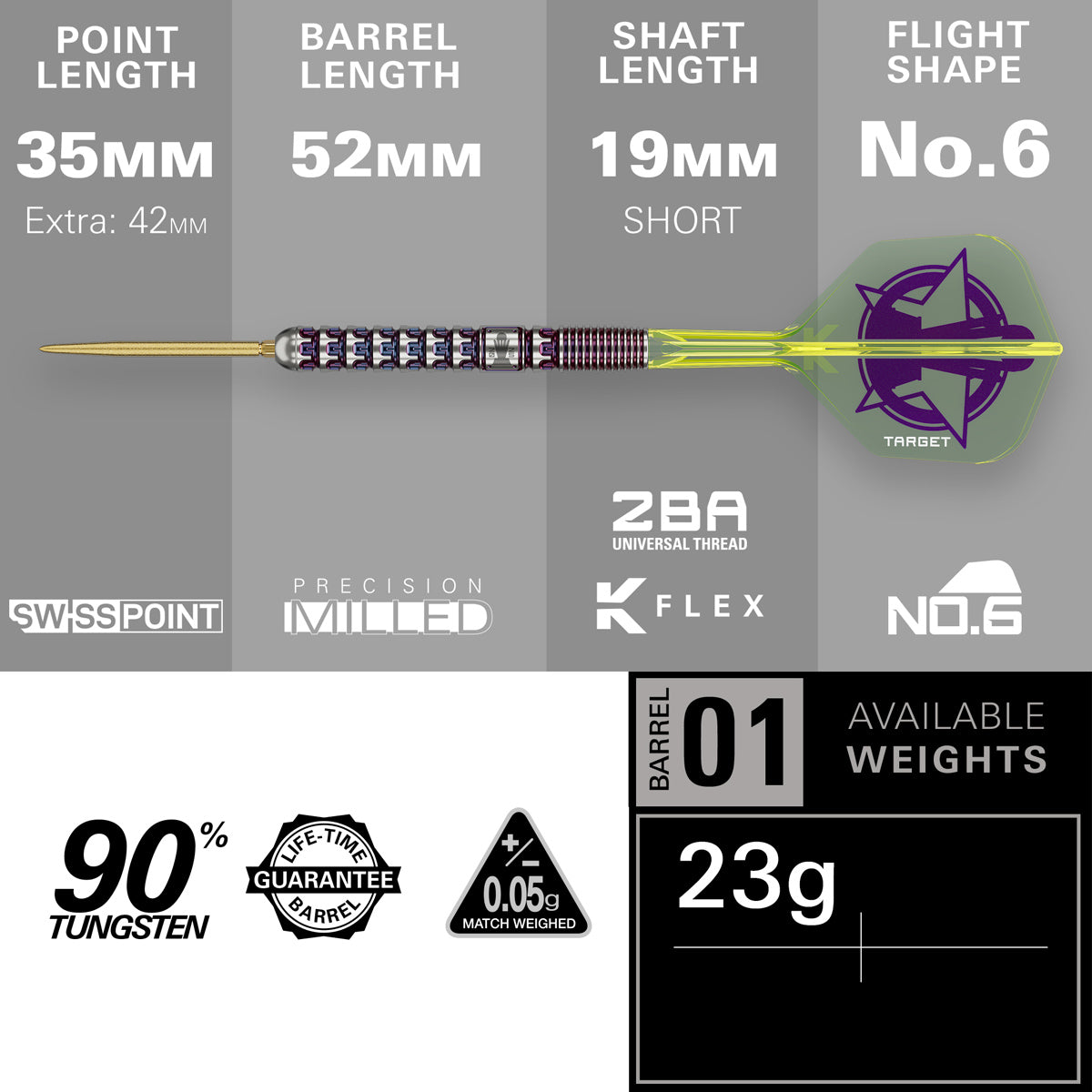 Target Luke Littler World Champion 2025 Edition Swiss Point 90% Tungsten Steel Tip Darts - view 3