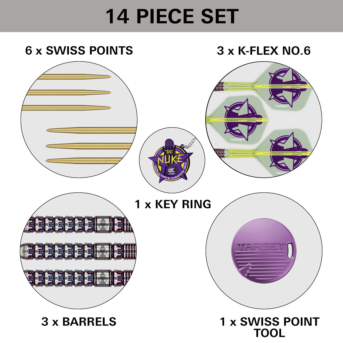 Target Luke Littler World Champion 2025 Edition Swiss Point 90% Tungsten Steel Tip Darts - view 5