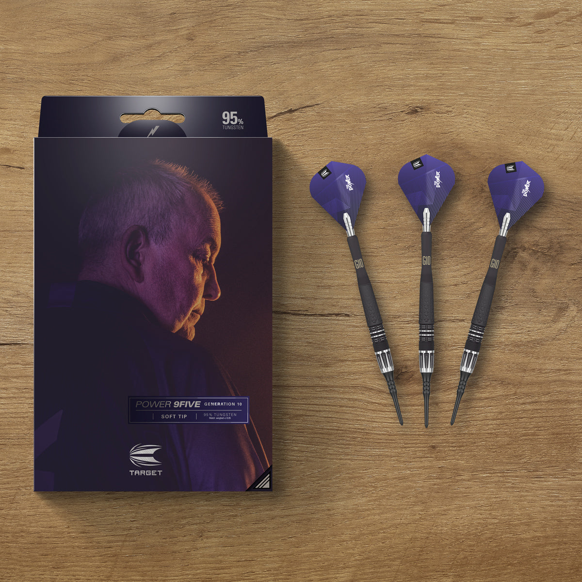 Phil Taylor Power 9five G10 95% Tungsten Soft Tip Darts by Target - view 7