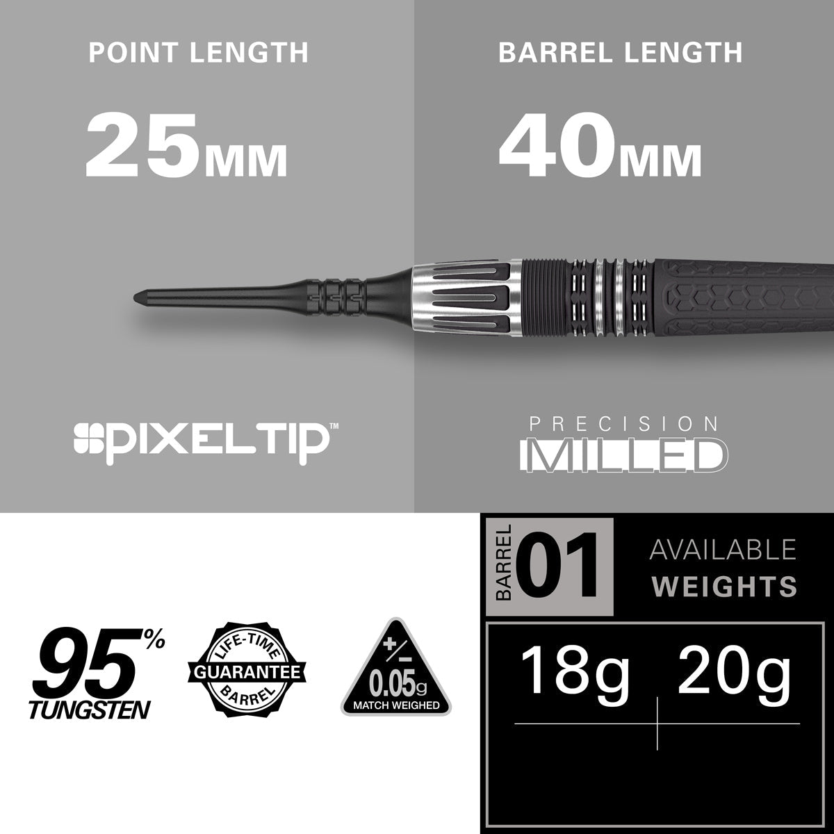 Phil Taylor Power 9five G10 95% Tungsten Soft Tip Darts by Target - view 4