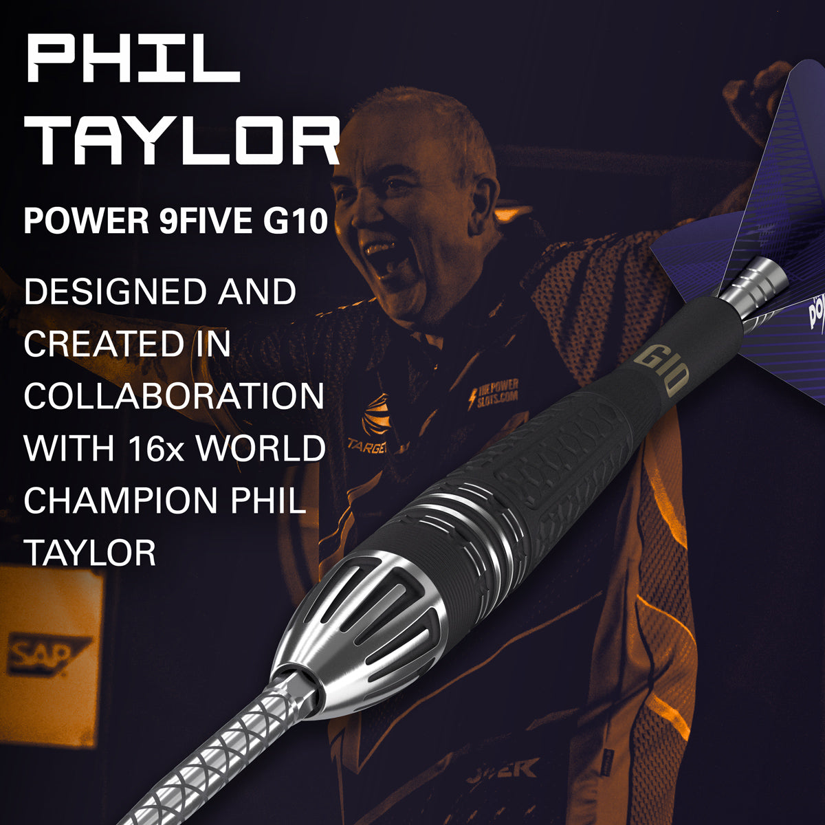 Phil Taylor Power 9five G10 95% Tungsten Swiss Point Steel Tip Darts by Target - view 3