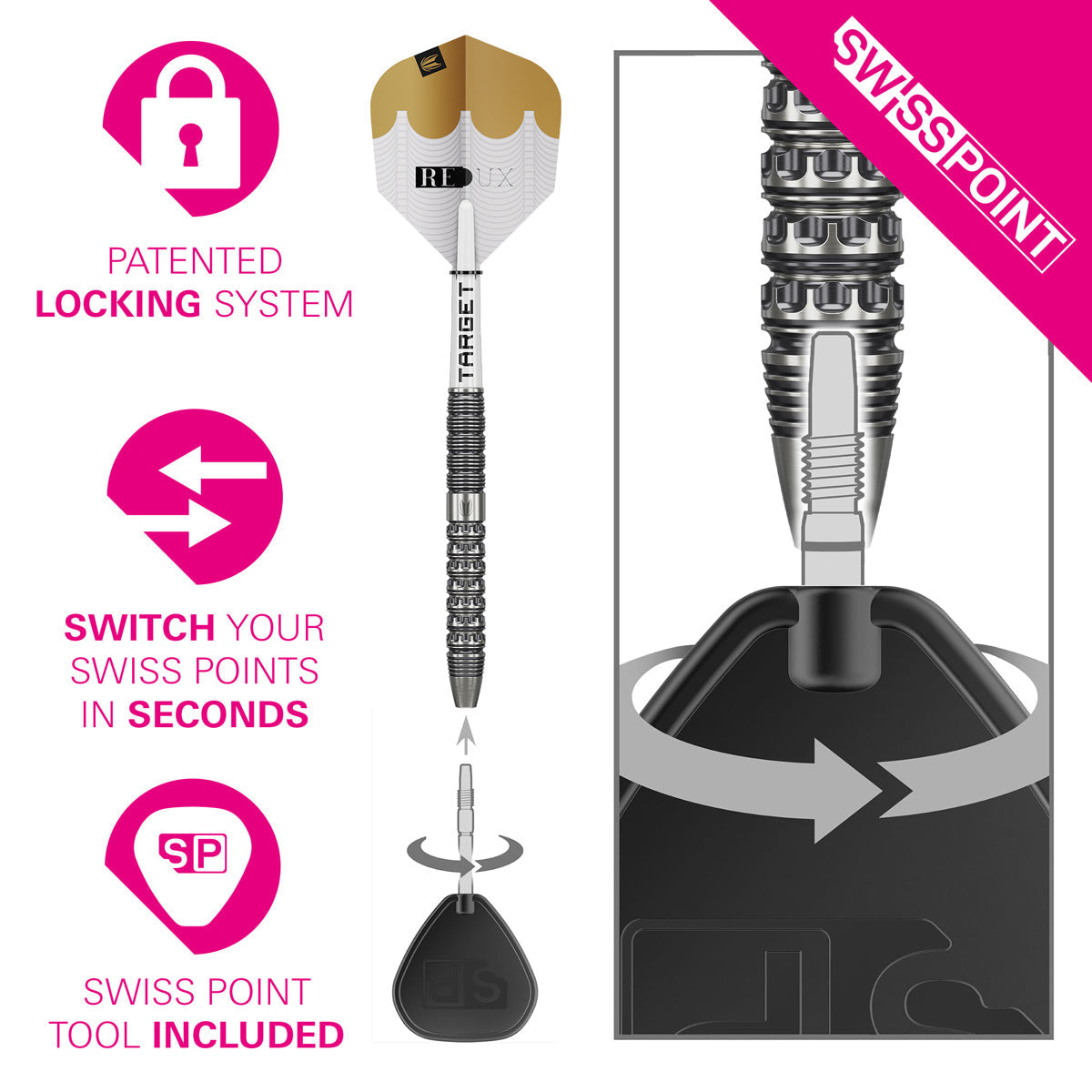 Target Redux 01 90% Tungsten SP Steel Tip Darts - view 4