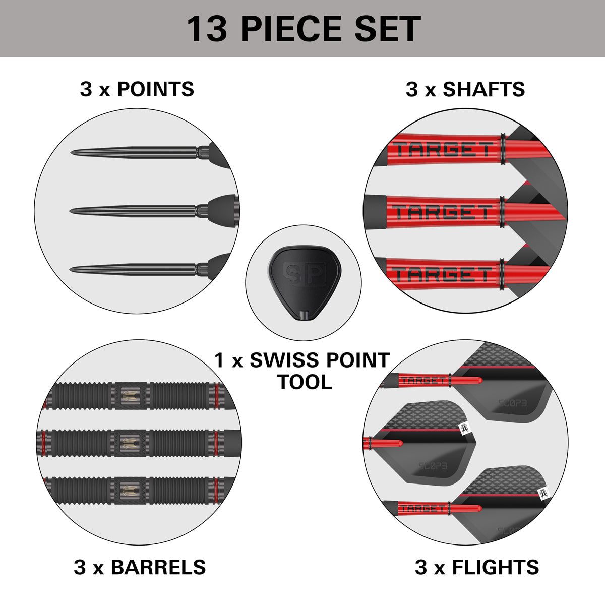 Scope 01 90% Tungsten SP Steel Tip Darts by Target - view 6