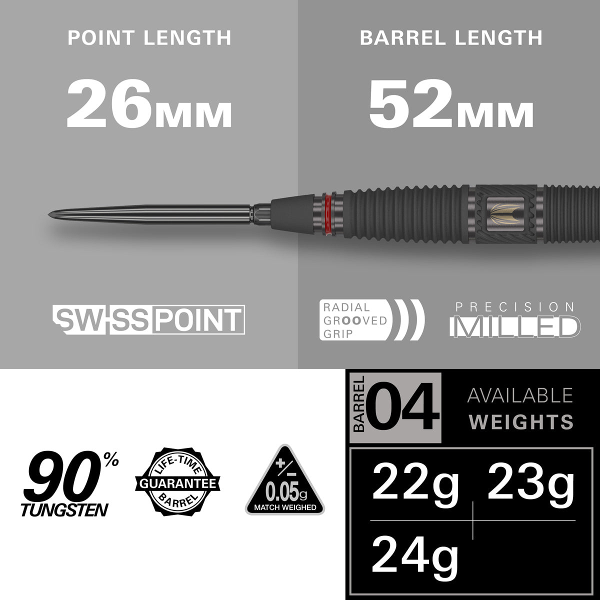 Scope 04 90% Tungsten SP Steel Tip Darts by Target - view 3