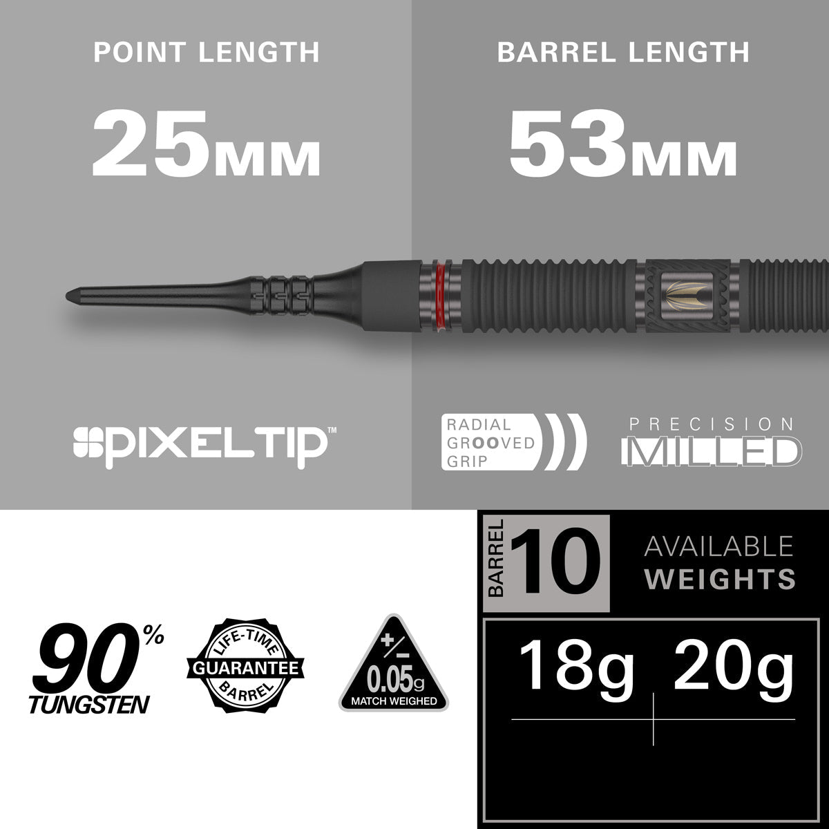 Scope 10 90% Tungsten Soft Tip Darts by Target - view 3
