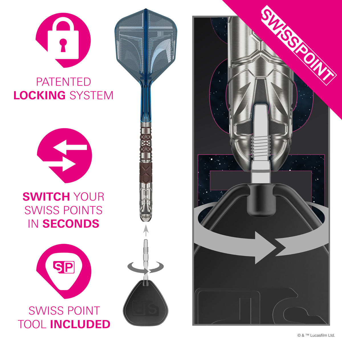 STAR WARS™ | TARGET Mandalorian 95% Tungsten SP Steel Tip Darts - view 4