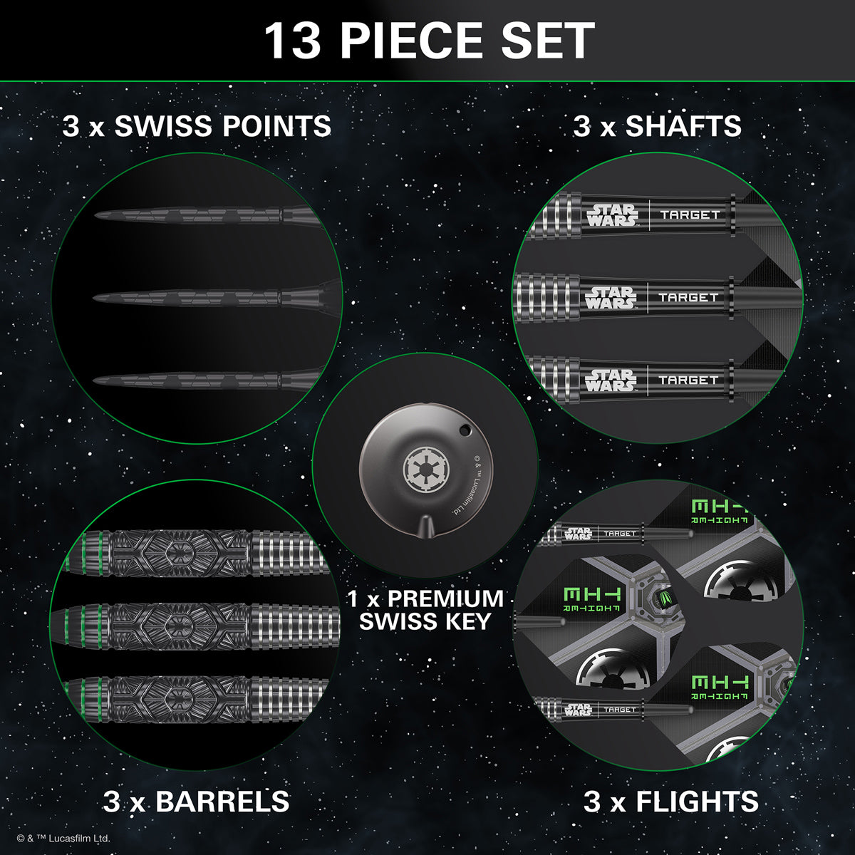 STAR WARS™ | TARGET Tie Fighter 90% Tungsten Steel Tip Darts - view 4