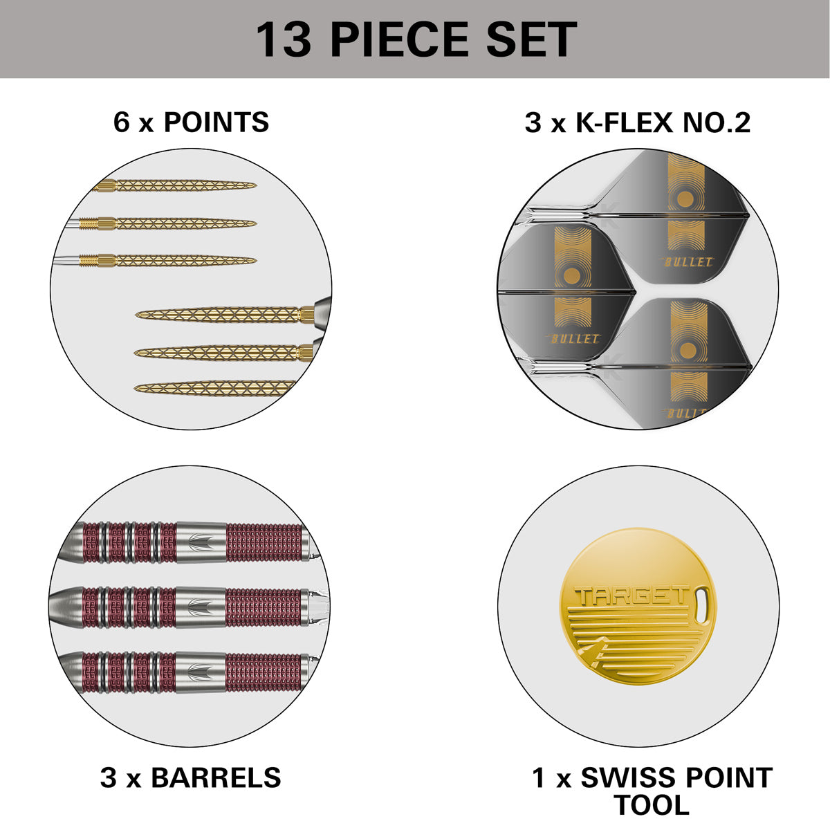 Target Stephen Bunting 95K Swiss Point 95% Tungsten Steel Tip Darts - view 6