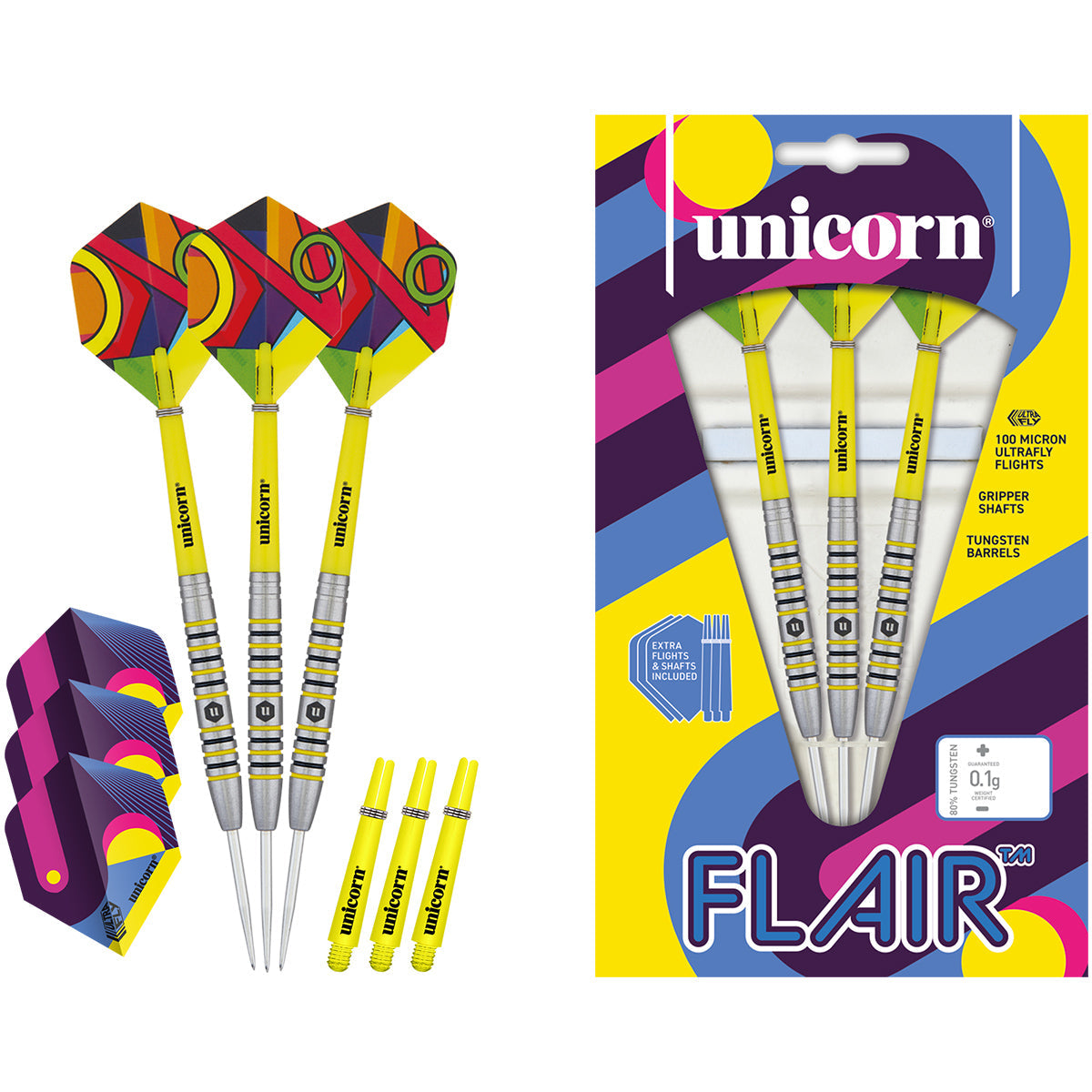 Flair 4 80% Tungsten Steel Tip Darts by Unicorn - view 4