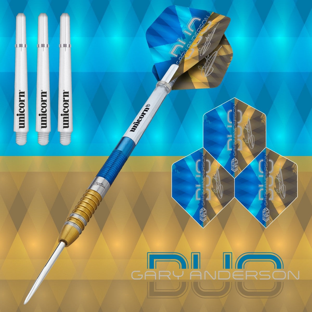 Gary Anderson Duo 90% Tungsten Steel Tip Darts by Unicorn - view 2