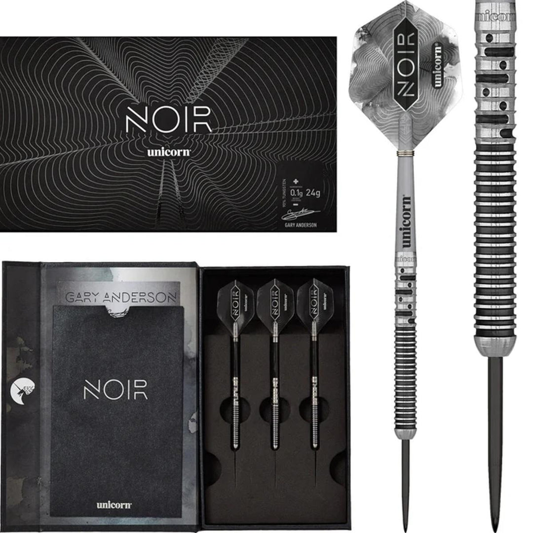 Gary Anderson Noir 90% Tungsten Phase 5 World Champion Steel Tip Darts by Unicorn - The Darts Shop