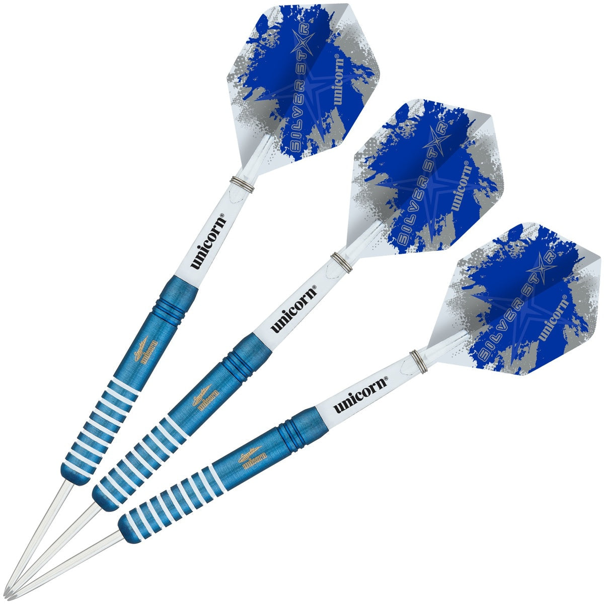 Gary Anderson Silver Star Blue 80% Tungsten Steel Tip Darts by Unicorn - view 5