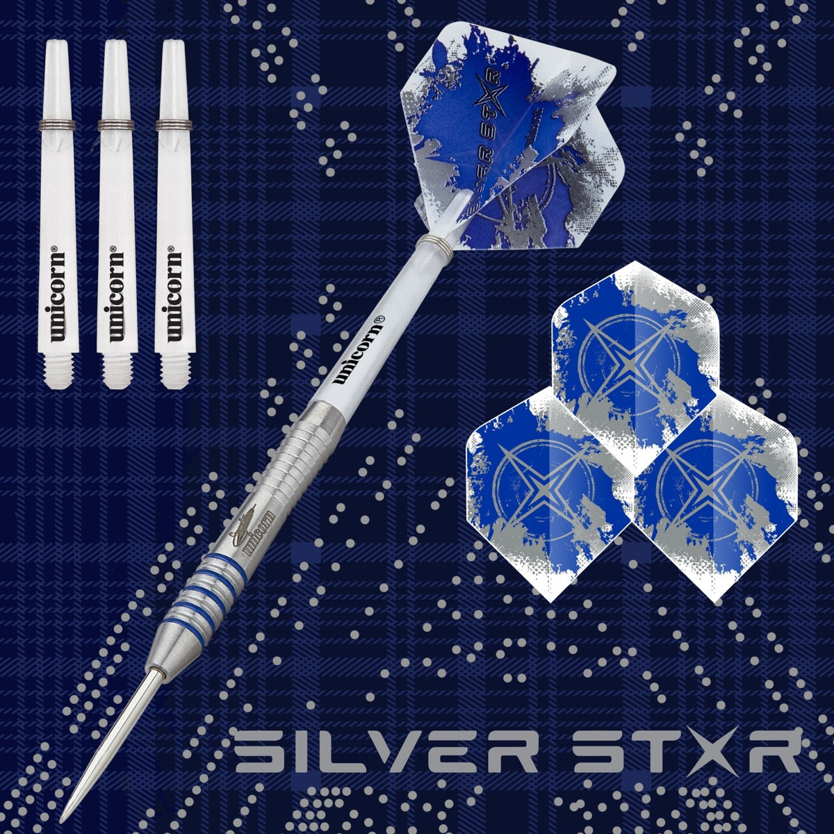 Gary Anderson Silver Star Style 3 80% Tungsten Steel Tip Darts by Unicorn - view 2