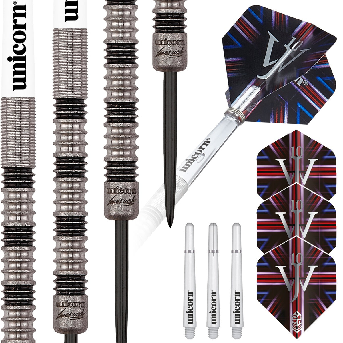 James Wade Premier 90% Tungsten Steel Tip Darts by Unicorn - view 4