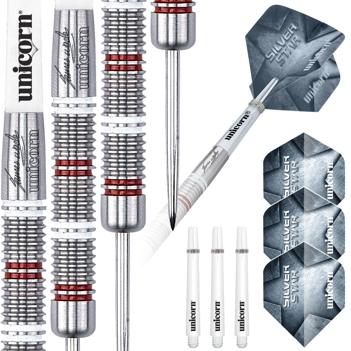 James Wade Silver Star 80% Tungsten Steel Tip Darts by Unicorn - view 4