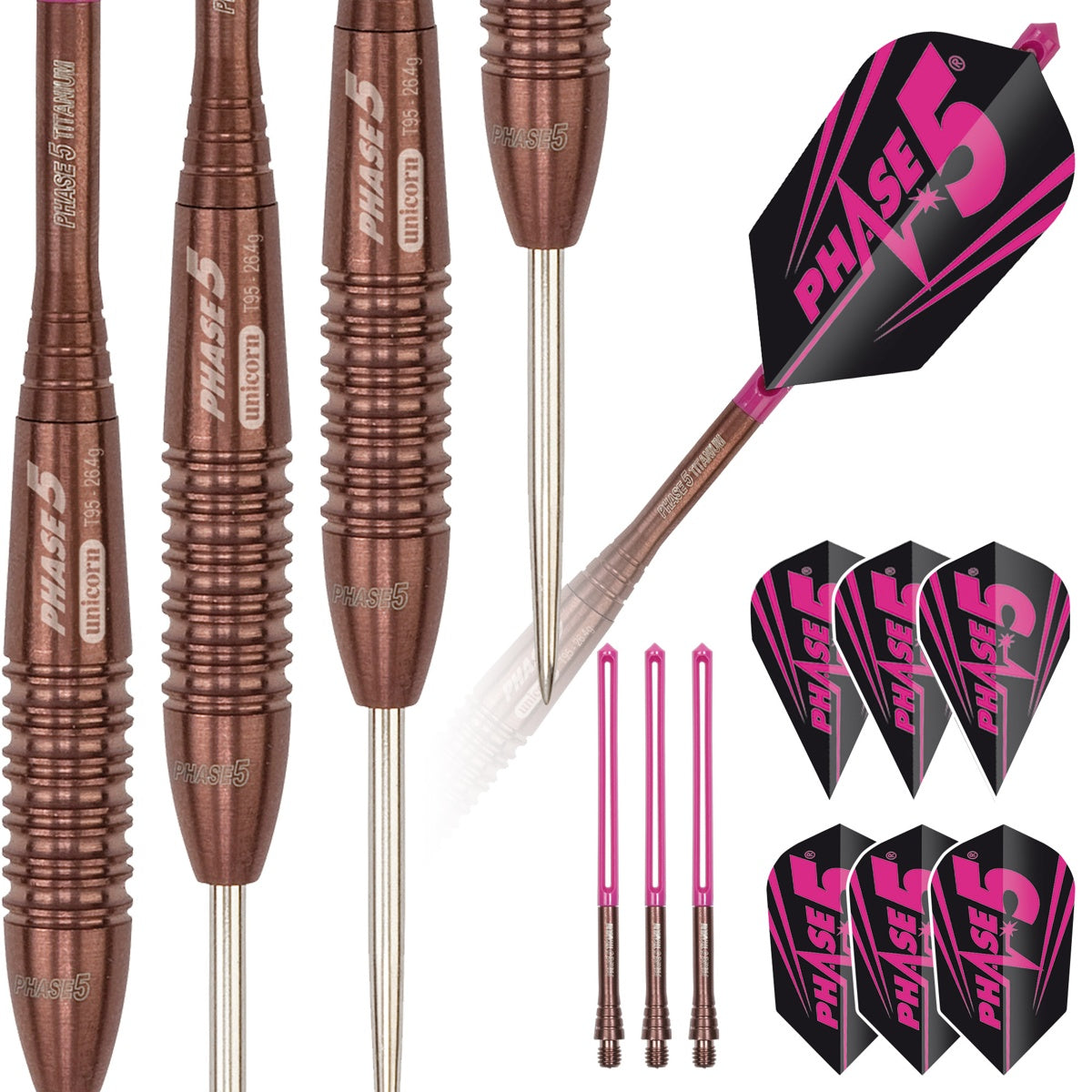 Unicorn Purist Phase 5 Rosso 95% Tungsten Steel Tip Darts - view 4