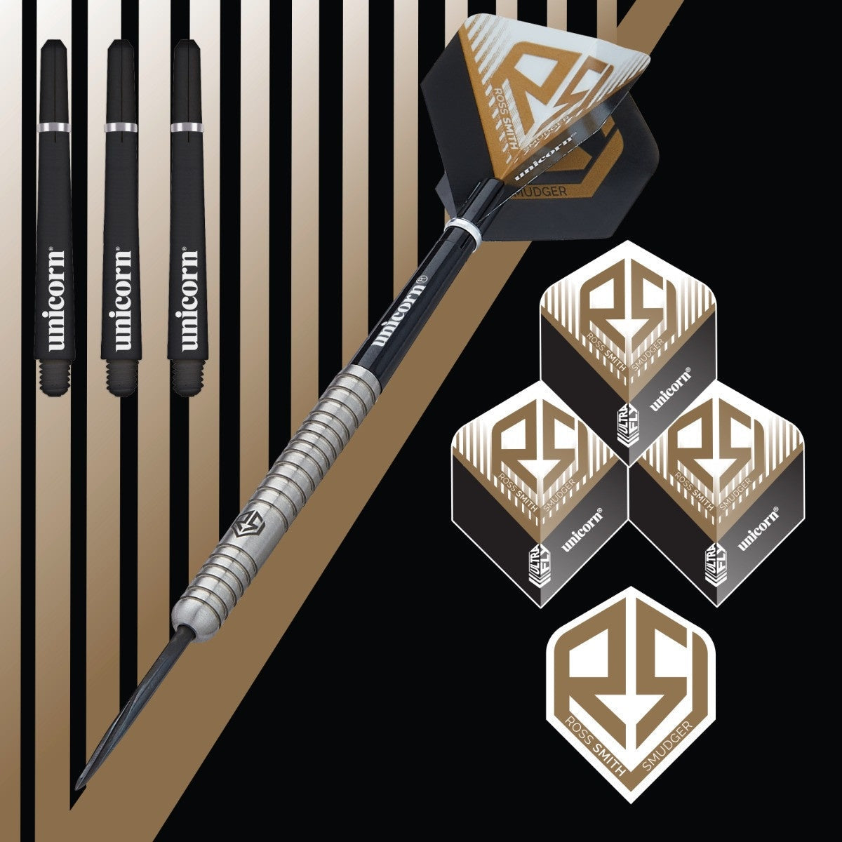 Ross Smith Natural 90% Tungsten Steel Tip Darts by Unicorn - view 2