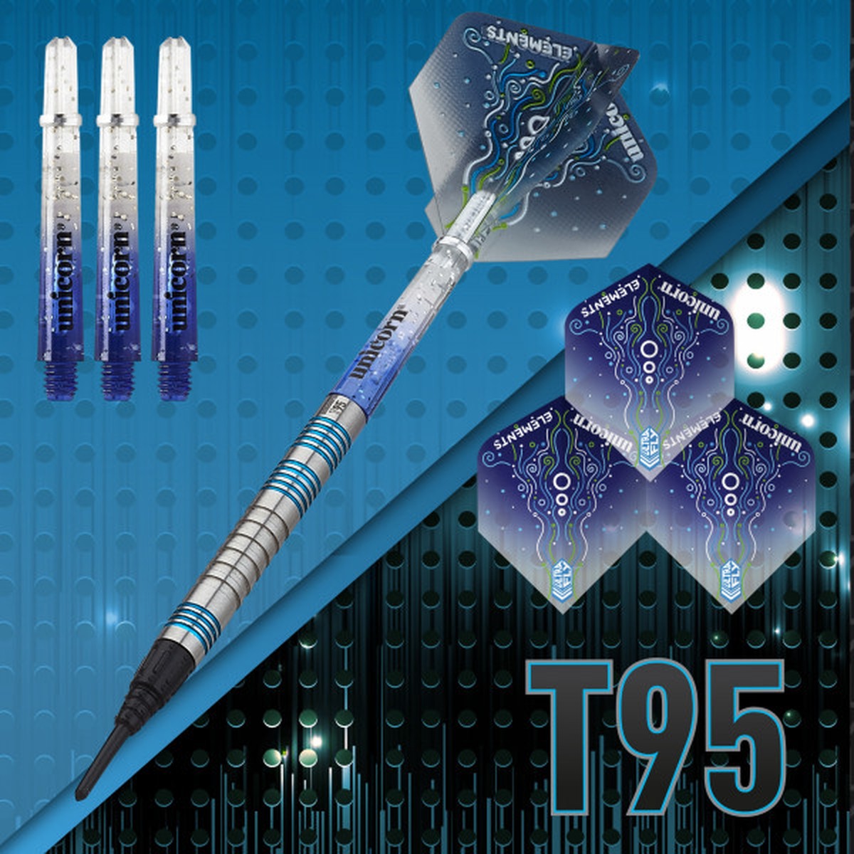 Unicorn T95 Core XL Blue 95% Tungsten Soft Tip Darts - view 2