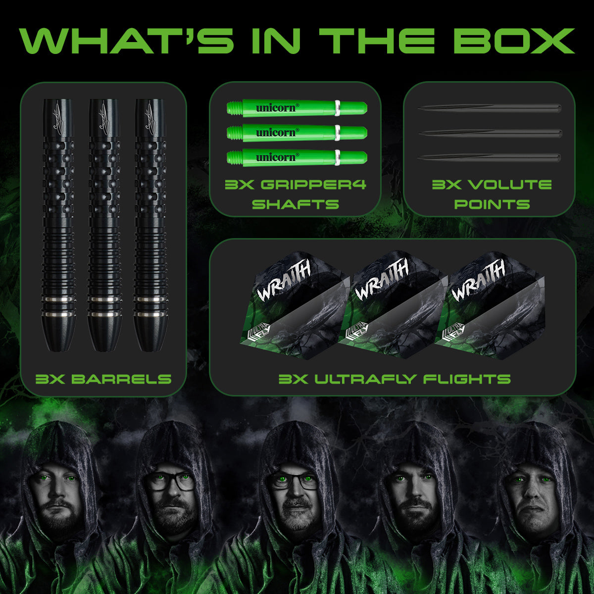 Unicorn Wraith Gary Anderson Phase 6 90% Tungsten Steel Tip Darts - view 3