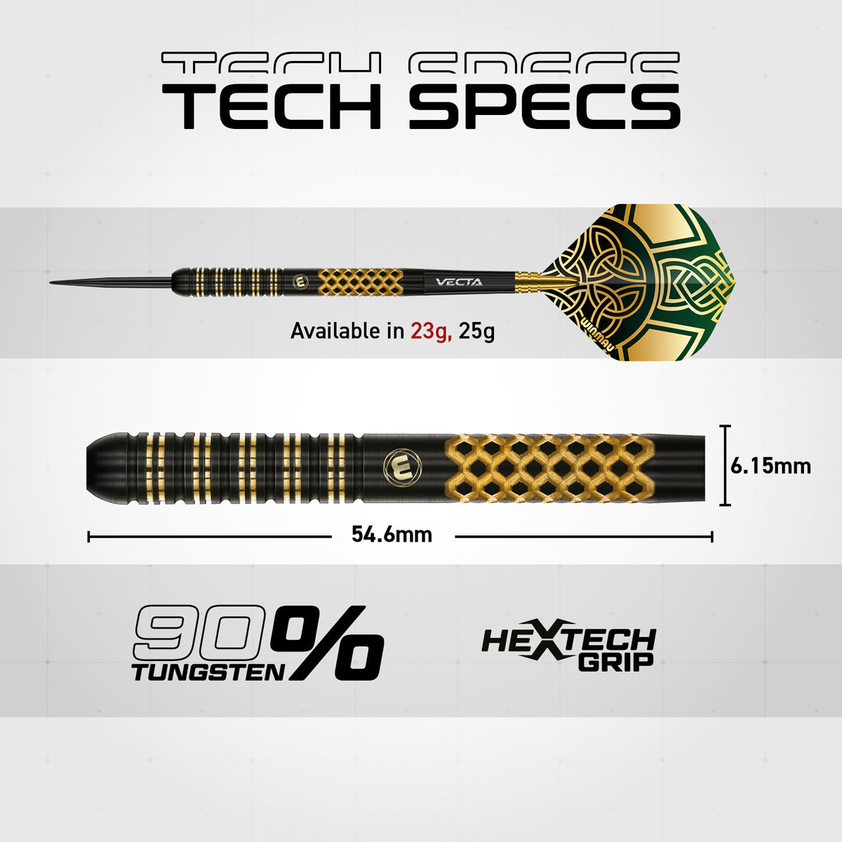 Winmau Brendan Dolan Signature Series 90% Tungsten Steel Tip Darts - view 6