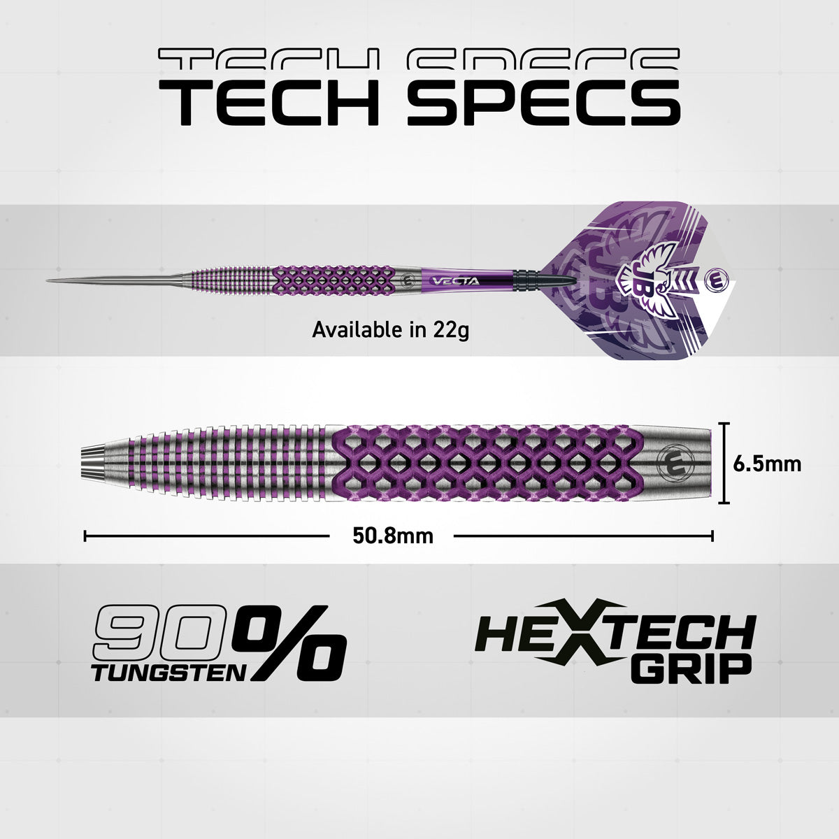 Winmau John Brown Signature Edition 90% Tungsten Steel Tip Darts - view 6