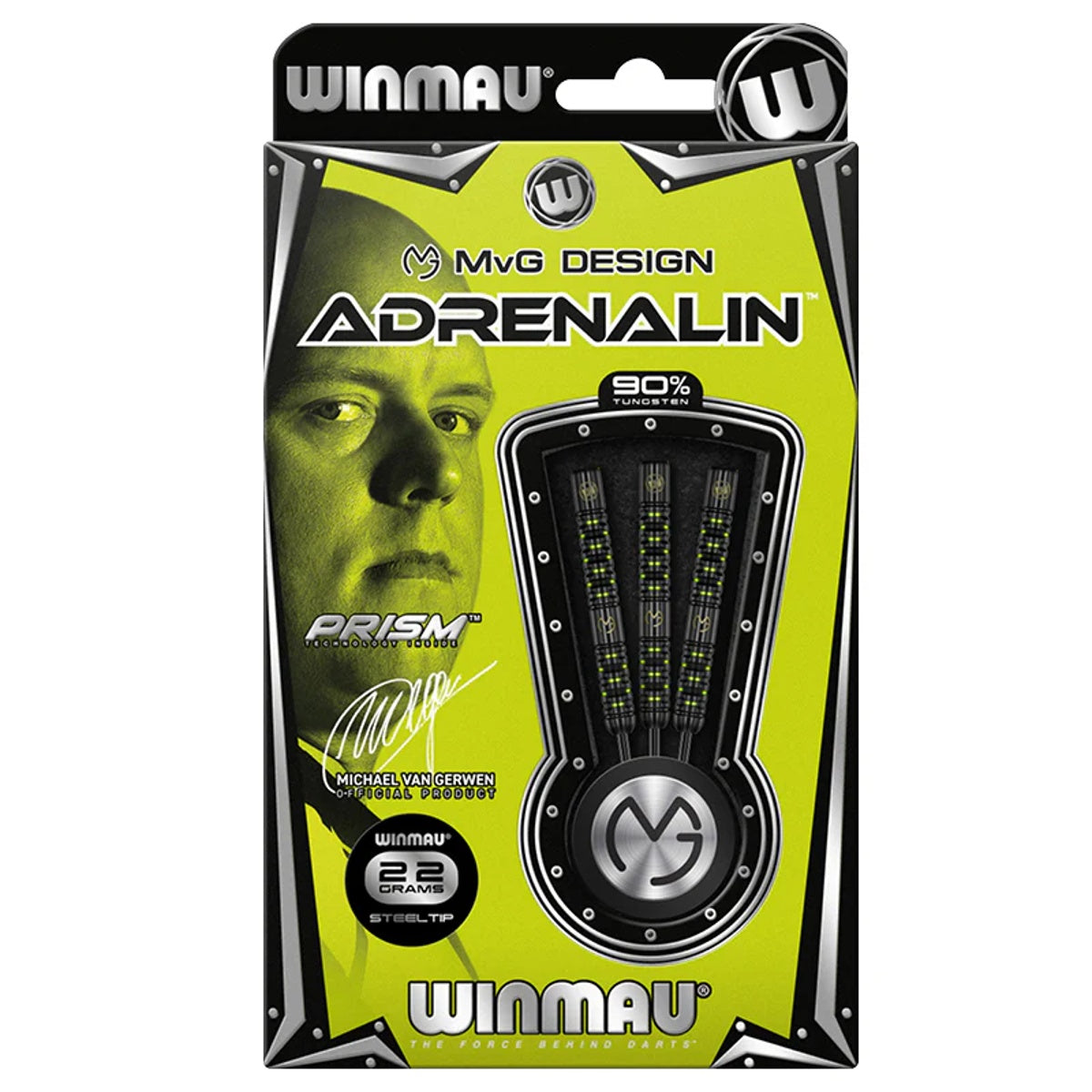 Michael Van Gerwen MVG Adrenalin 90% Tungsten Steel Tip Darts by Winmau - view 4