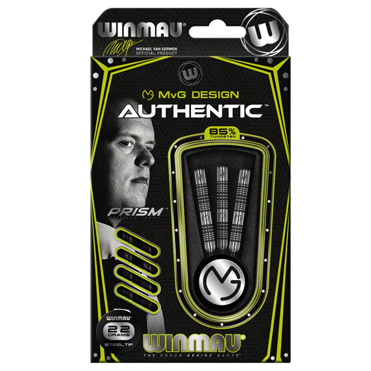 Michael Van Gerwen MVG Authentic 85% Tungsten Steel Tip Darts by Winmau - view 4