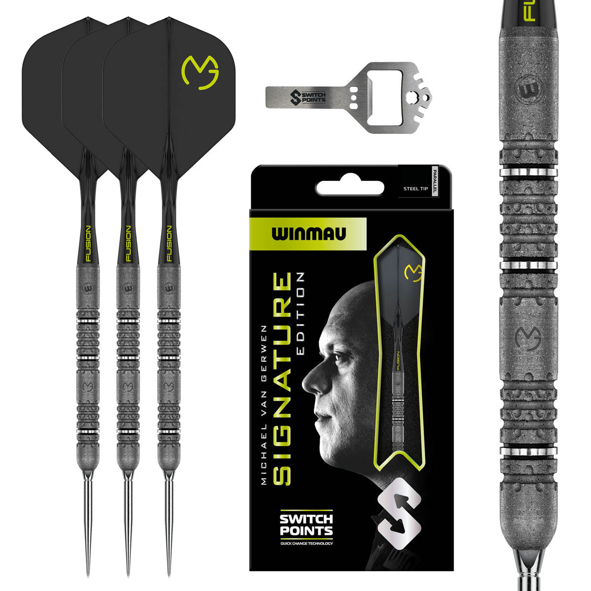 Winmau Michael van Gerwen MvG Signature Edition Switch Point 90% Tungsten Steel Tip Darts