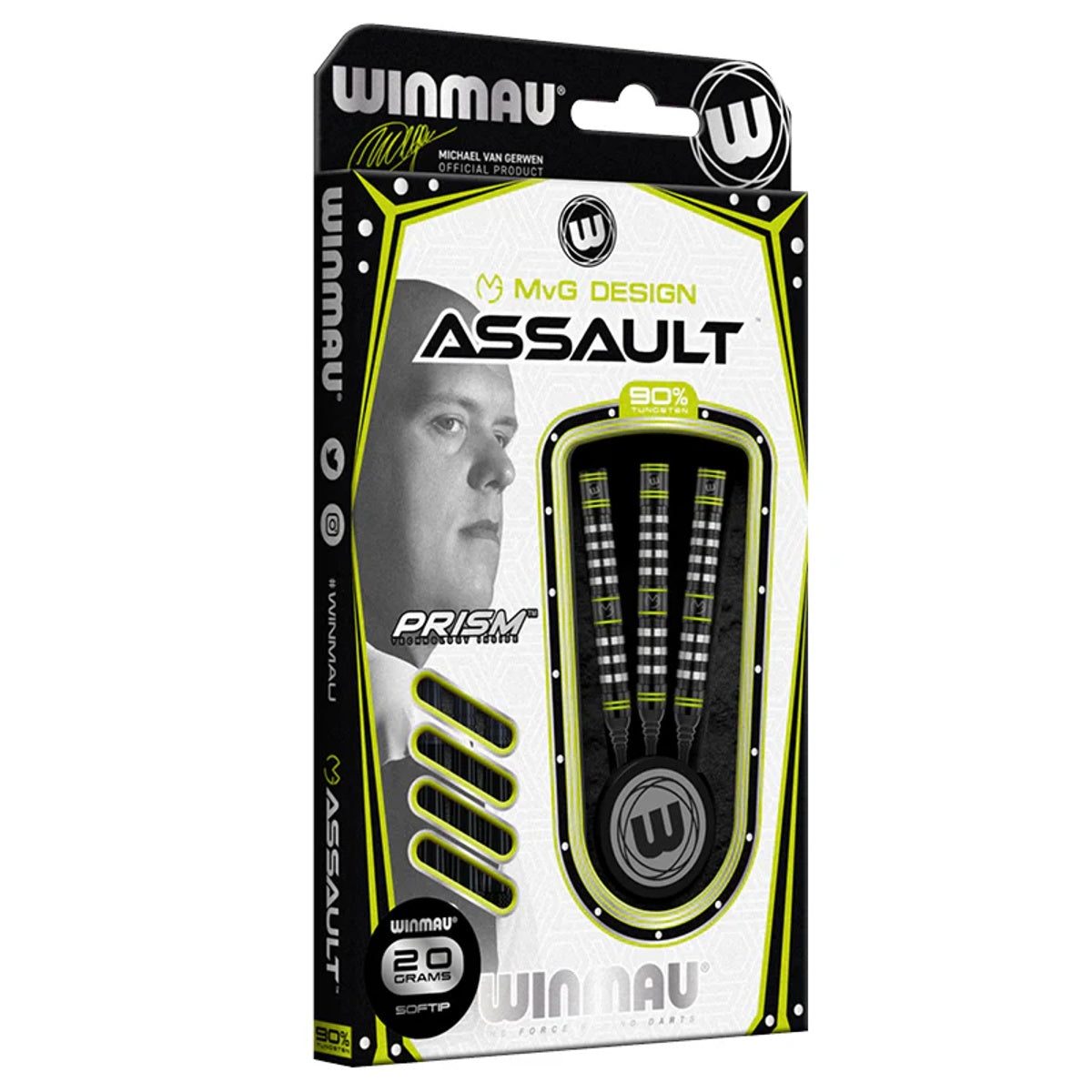 Michael Van Gerwen MVG Assault 90% Tungsten Soft Tip Darts by Winmau - view 4