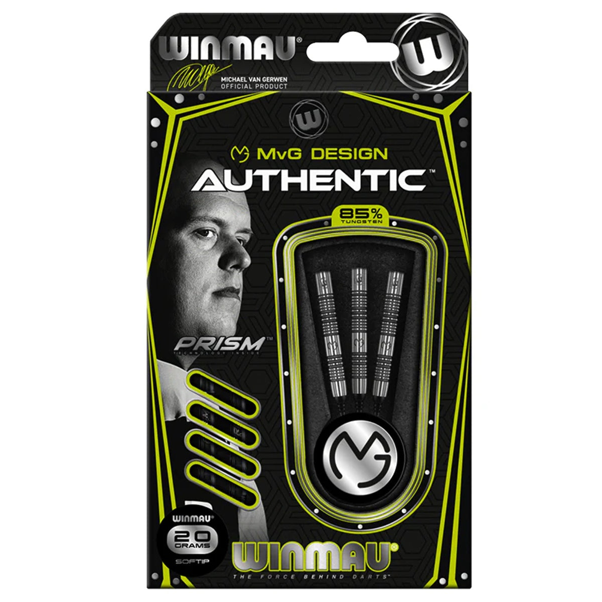 Michael Van Gerwen MVG Authentic 85% Tungsten Soft Tip Darts by Winmau - view 4
