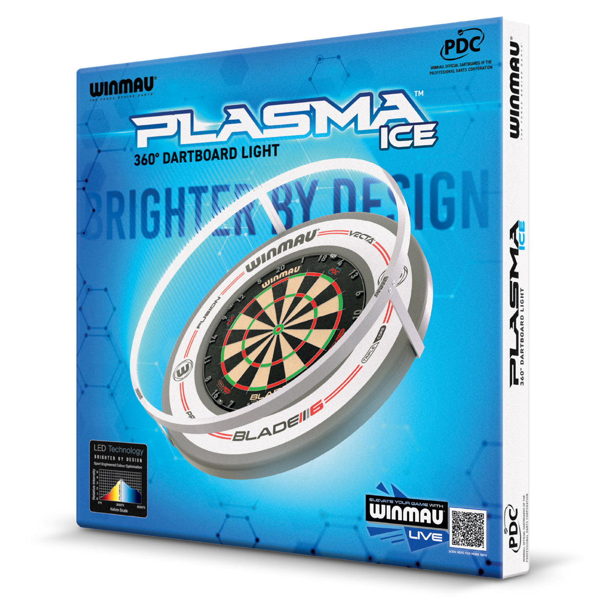 Plasma Ice Dartboard Surround Light & Pro-Line Original White Surround Bundle by Winmau - view 9