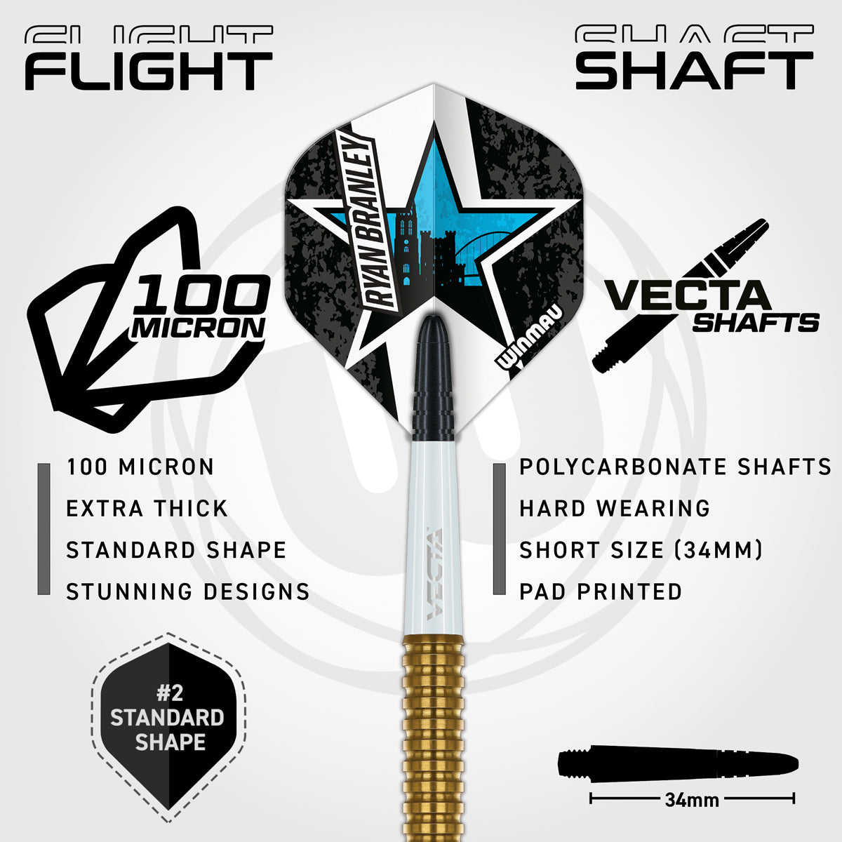 Winmau Ryan Branley 90% Tungsten Steel Tip Darts - view 3