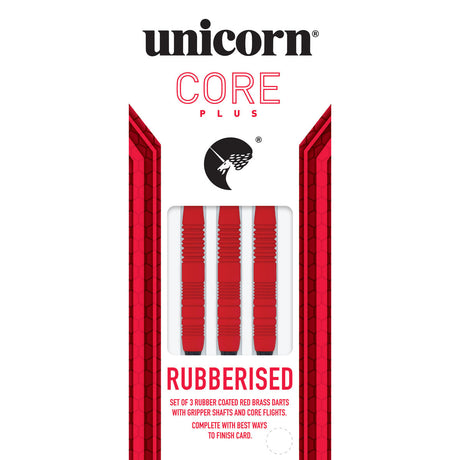 Core Plus Red Rubber Coated Brass Soft Tip Darts by Unicorn