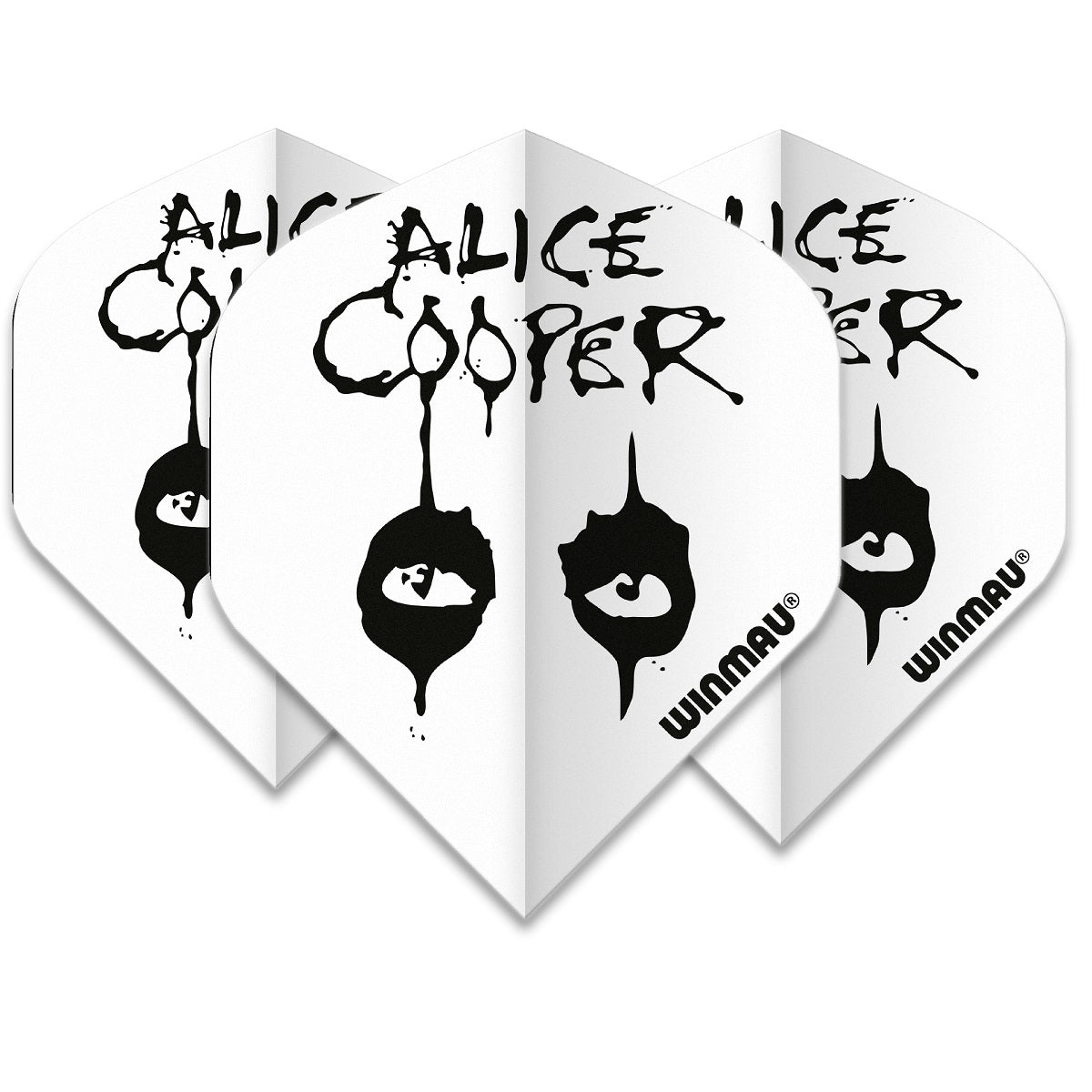 Winmau Rock Legends Dart Flights - Alice Cooper White - view 2