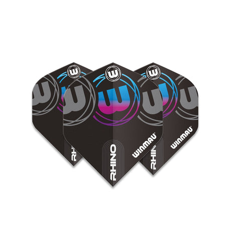 Winmau Rhino Extra Thick Standard Black, Grey, Blue & Purple Dart Flights - view 3
