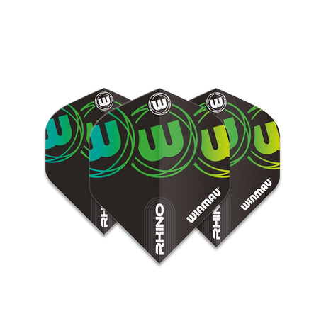 Winmau Rhino Extra Thick Standard Black & Green Dart Flights - view 3