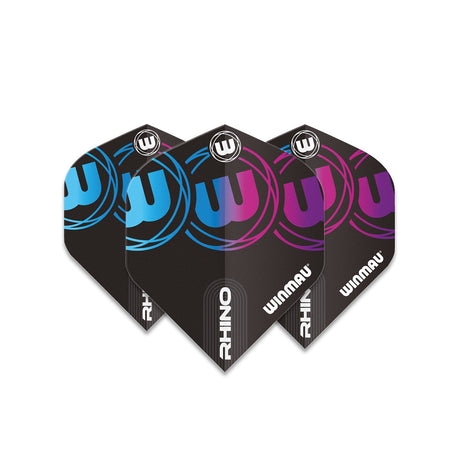 Winmau Rhino Extra Thick Standard Black, Blue & Purple Dart Flights - view 3