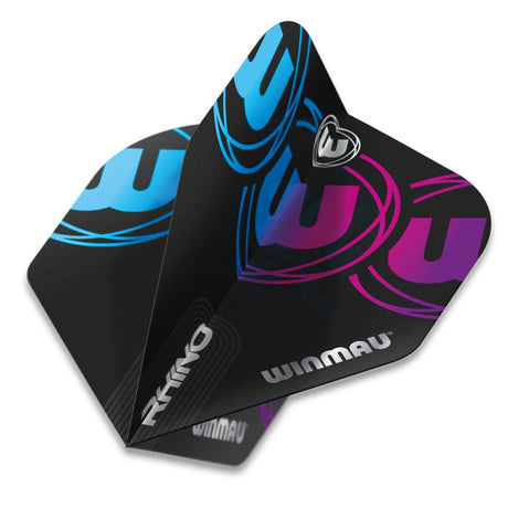 Winmau Rhino Extra Thick Standard Black, Blue & Purple Dart Flights - view 2