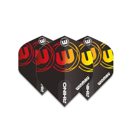 Winmau Rhino Extra Thick Standard Black, Red & Yellow Dart Flights - view 3