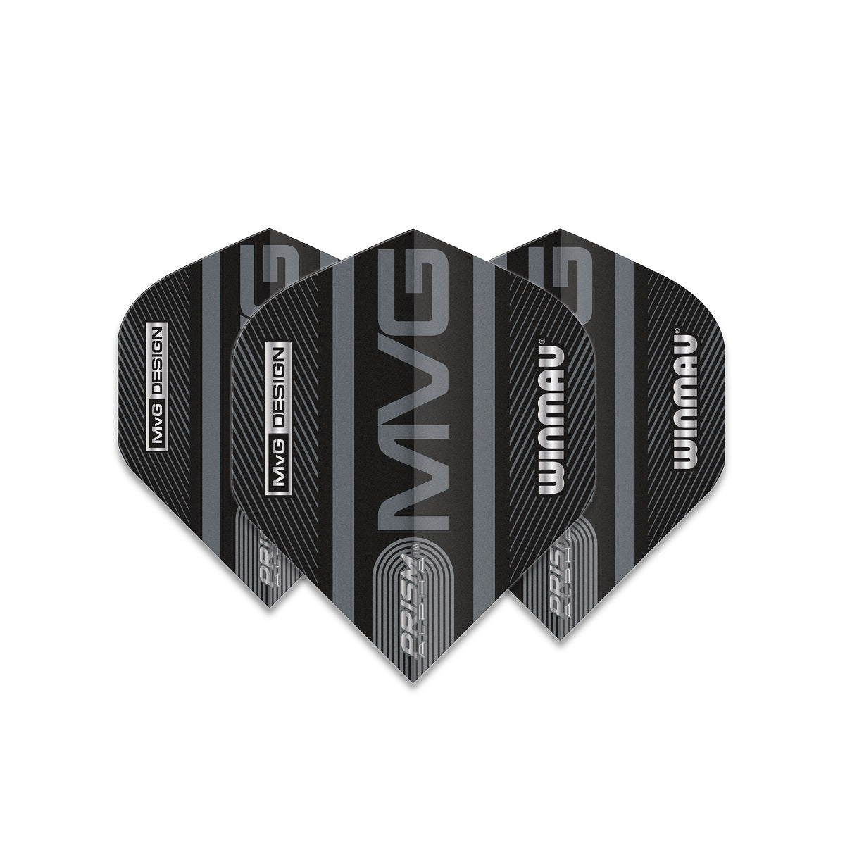 Winmau Prism Alpha Michael van Gerwen MvG Extra Thick Black Dart Flights - view 3