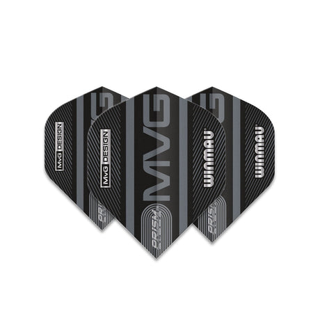 Winmau Prism Alpha Michael van Gerwen MvG Extra Thick Black Dart Flights - view 3