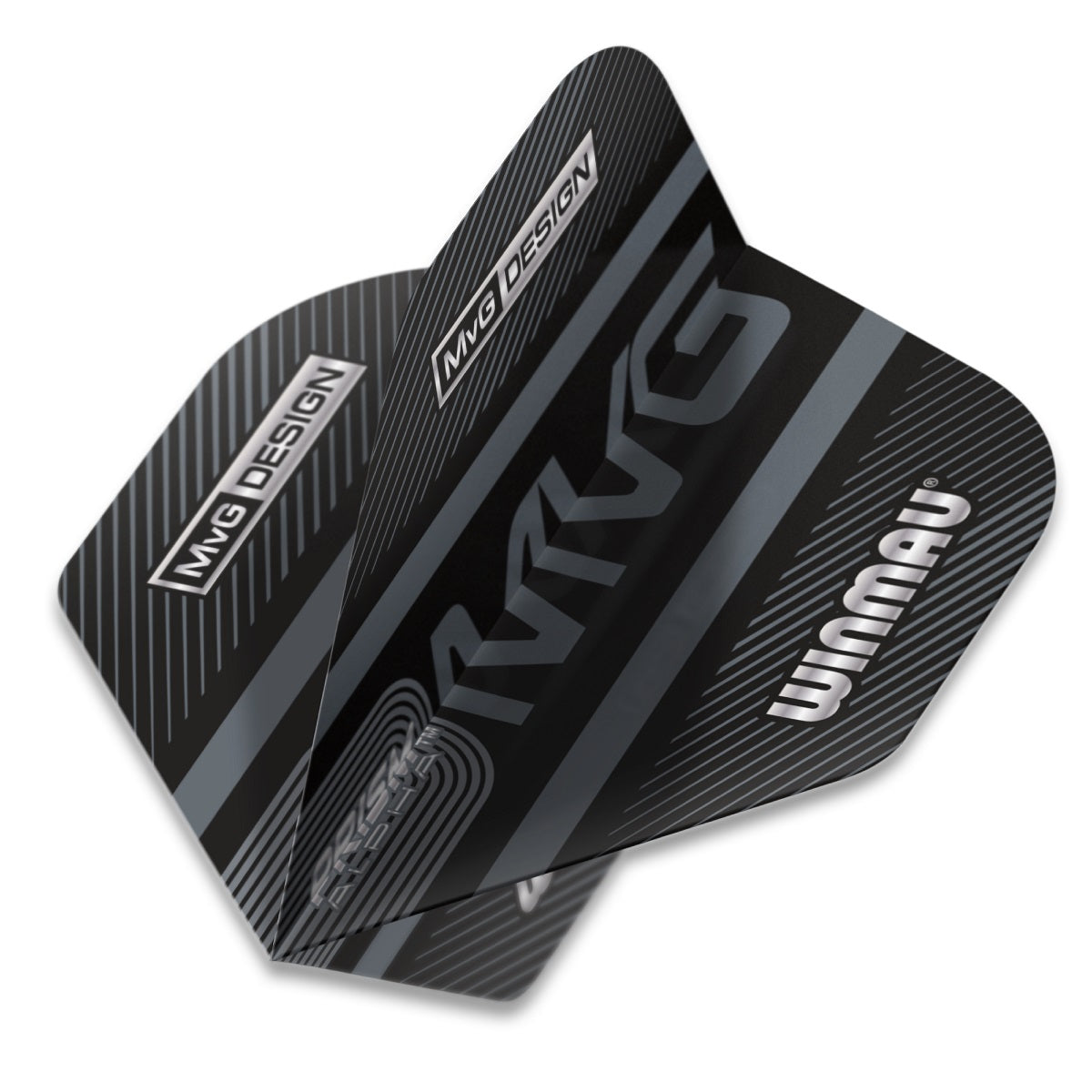 Winmau Prism Alpha Michael van Gerwen MvG Extra Thick Black Dart Flights - view 2