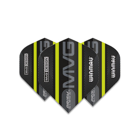 Winmau Prism Alpha Michael van Gerwen MvG Extra Thick Black Green Dart Flights - view 3