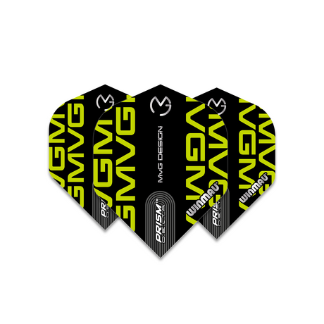 Winmau MvG Prism Alpha Extra Thick Black & Green Dart Flights - view 3