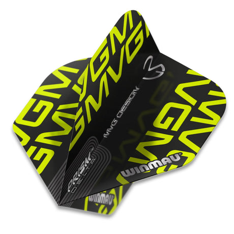 Winmau MvG Prism Alpha Extra Thick Black & Green Dart Flights - view 2